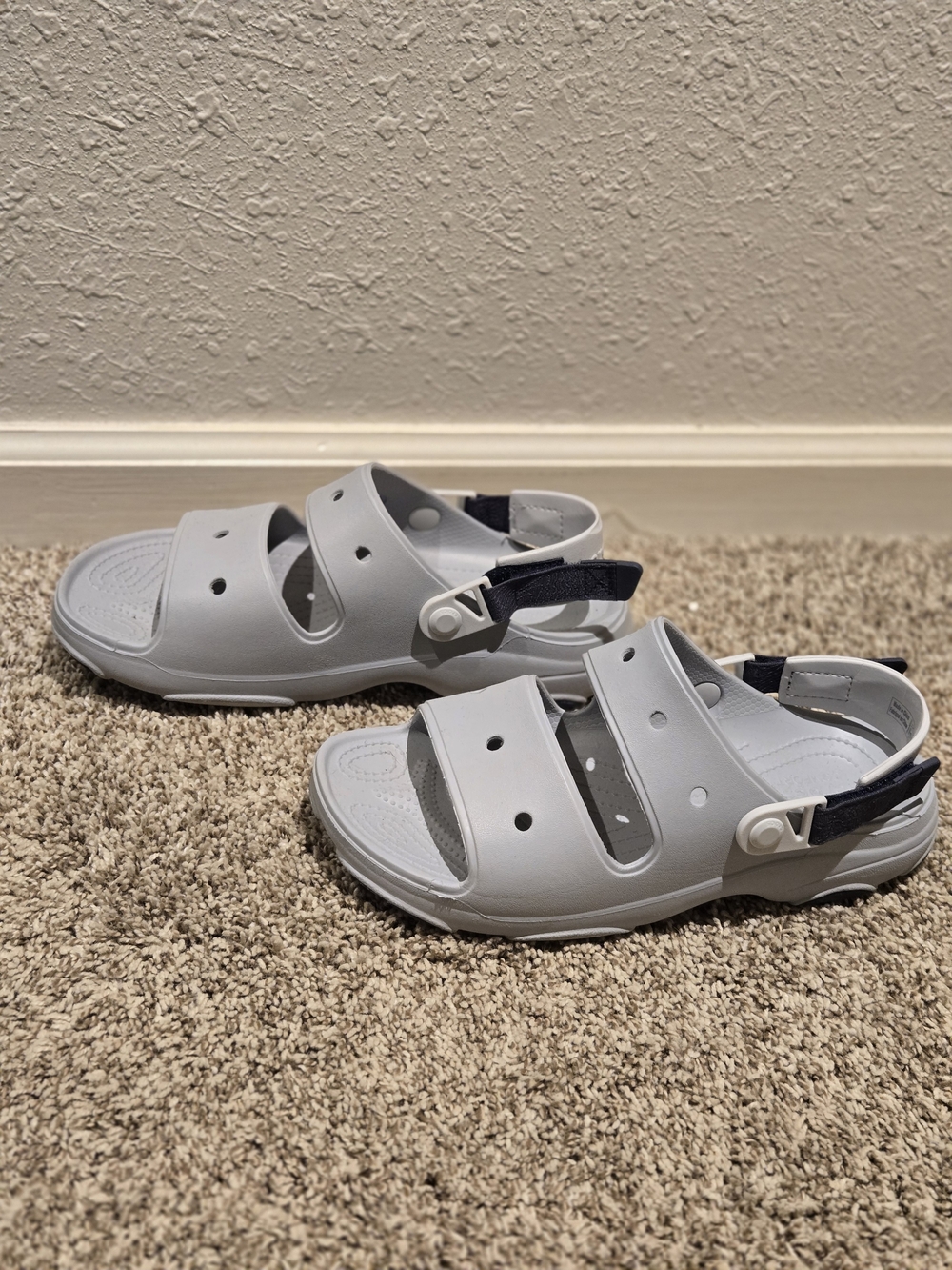 CROCS Light Gray Dual-Strap Sandals M9 W11
